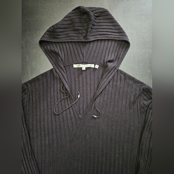 NWOT - Silk Blend Max Studio Black Stretch Hooded Jersey - Size XL - Picture 2 of 7